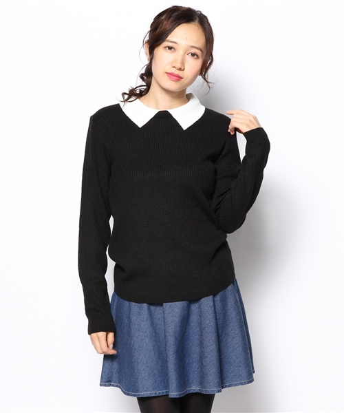 WEGO(ウィゴー)の「WEGO/襟付きニット(Tシャツ/カットソー・レディース・ブラック系その他/ダークグリーン/ブルー系その他/マスタード/ワイン/オフホワイト/ブラック/杢グレー/グリーン系その他/サックスブルー/ライトパープル・FREE)」の18枚目の写真