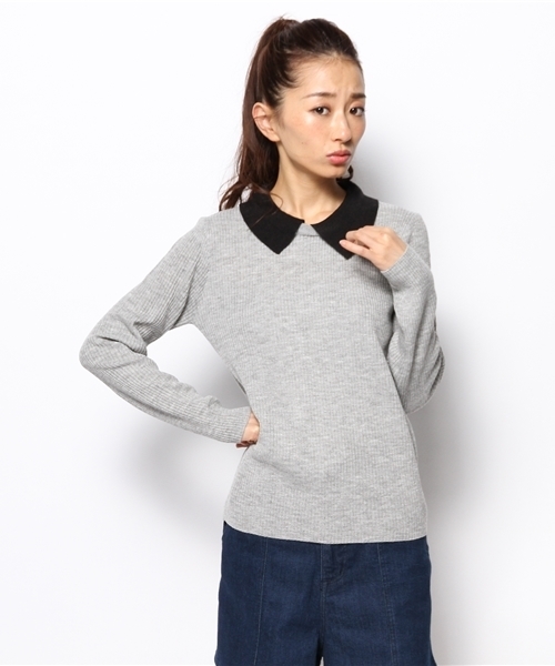 WEGO(ウィゴー)の「WEGO/襟付きニット(Tシャツ/カットソー・レディース・ブラック系その他/ダークグリーン/ブルー系その他/マスタード/ワイン/オフホワイト/ブラック/杢グレー/グリーン系その他/サックスブルー/ライトパープル・FREE)」の19枚目の写真