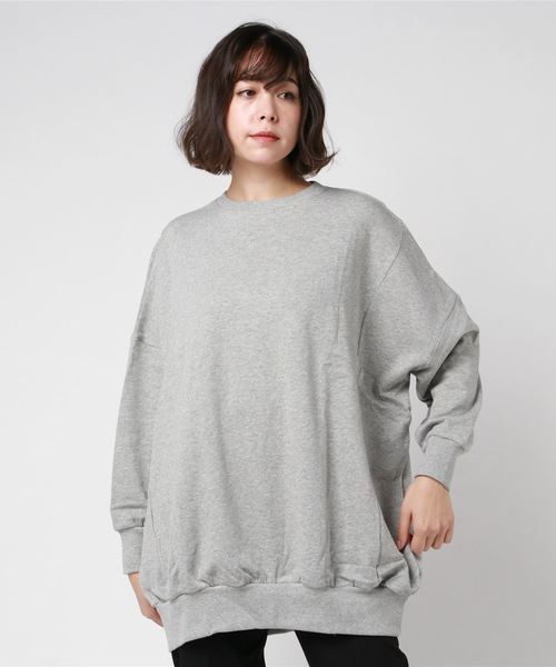 go slow caravan（ゴースローキャラバン）の「UNDERWRAPS / アンダーラップス　裏起毛切り替えBIGシルエット トレーナー (M3)（スウェット・レディース・ホワイト/ブラック/ベージュ/グレー/カーキ・L/M）」の4枚目の写真