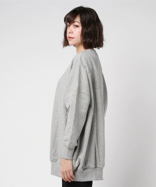 go slow caravan（ゴースローキャラバン）の「UNDERWRAPS / アンダーラップス　裏起毛切り替えBIGシルエット トレーナー (M3)（スウェット・レディース・ホワイト/ブラック/ベージュ/グレー/カーキ・L/M）」の7枚目の写真