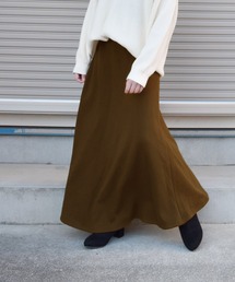 裏起毛スウェットロング丈フレアスカート