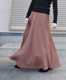 裏起毛スウェットロング丈フレアスカート