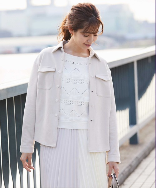 12Twelve Agenda(トゥエルブ アジェンダ)の「ボートネック地柄編みニットプルオーバー(Tシャツ/カットソー・レディース・ピンク/オフホワイト/サックスブルー・M)」の11枚目の写真