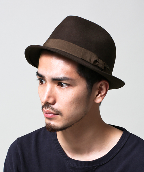 NANO universe（ナノユニバース）の「Mighty Shine(マイティ シャイン)/ 別注ミドルブリムハット（ハット・メンズ・ブラック/グレー/ブラウン・58）」の6枚目の写真