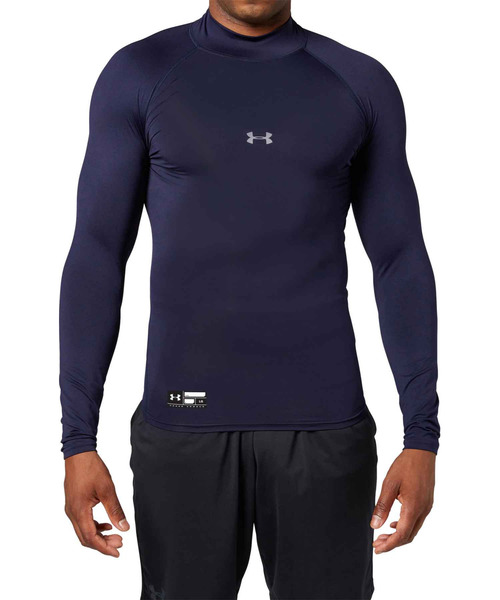 UNDER ARMOUR（アンダーアーマー）の「UAヒートギアアーマー コンプレッション ロングスリーブ モック シャツ（ベースボール/メンズ）（Tシャツ/カットソー・メンズ・ブラック/ブルー/ネイビー/ホワイト/レッド・XL/MD/SM/XXL/LG/3XL）」の4枚目の写真