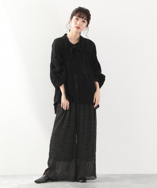 LOWRYS FARM（ローリーズファーム）の「シフォンプリーツガラパンツ　877373（その他パンツ・レディース・ブラック/アイボリー/ブラック系その他・FREE）」の9枚目の写真