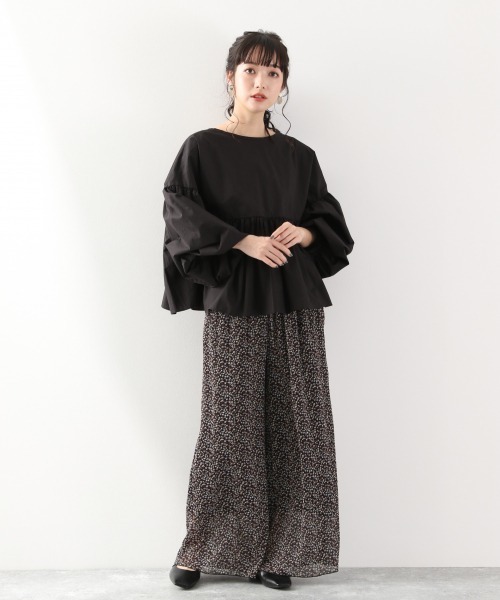 LOWRYS FARM（ローリーズファーム）の「シフォンプリーツガラパンツ　877373（その他パンツ・レディース・ブラック/アイボリー/ブラック系その他・FREE）」の10枚目の写真