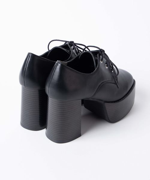 WEGO(ウィゴー)の「WEGO/スクエアトゥレースアップボリュームヒールシューズ(その他シューズ・レディース・ブラック/ブラック系その他・MEDIUM/LARGE)」の9枚目の写真