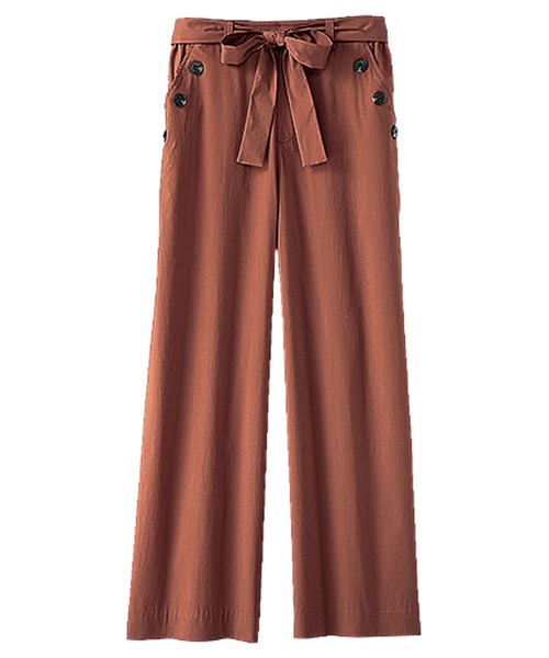 セール サラリ綿混 ボタン使いワイドパンツ５６丈 その他パンツ Belluna Plus ベルーナ のファッション通販 Zozotown