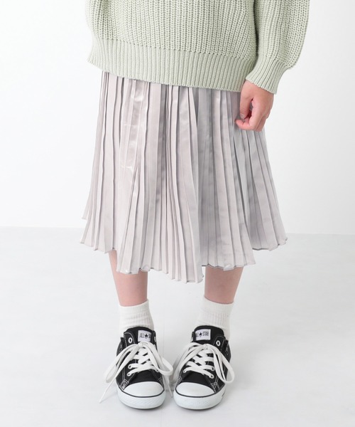 devirock（デビロック）の「サテンプリーツスカート（スカート・キッズ・シルバー/グリーン系その他/ピンク・100cm/110cm/120cm/130cm/140cm/150cm/160cm）」の3枚目の写真