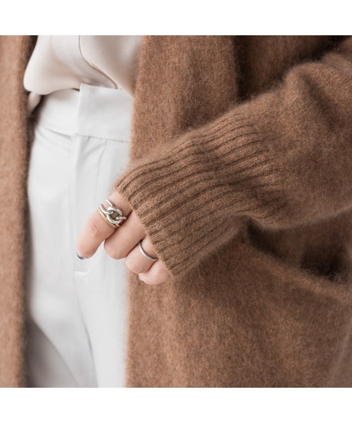 LOUNGEDRESS（ラウンジドレス）の「ラクーン100ニットガウン（カーディガン/ボレロ・レディース・ブラウン/ピンク/アイボリー/ミント・FREE）」の6枚目の写真