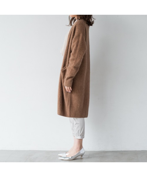 LOUNGEDRESS（ラウンジドレス）の「ラクーン100ニットガウン（カーディガン/ボレロ・レディース・ブラウン/ピンク/アイボリー/ミント・FREE）」の8枚目の写真
