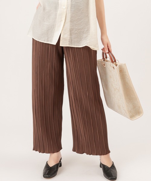 natural couture（ナチュラルクチュール）の「らくちんおしゃれプリーツパンツ（その他パンツ・レディース・ブラウン/カーキ/モカ/ライトベージュ・FREE）」の2枚目の写真