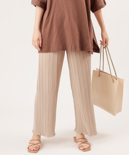 natural couture（ナチュラルクチュール）の「らくちんおしゃれプリーツパンツ（その他パンツ・レディース・ブラウン/カーキ/モカ/ライトベージュ・FREE）」の3枚目の写真