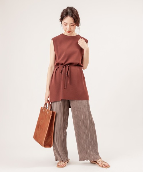 natural couture（ナチュラルクチュール）の「らくちんおしゃれプリーツパンツ（その他パンツ・レディース・ブラウン/カーキ/モカ/ライトベージュ・FREE）」の8枚目の写真