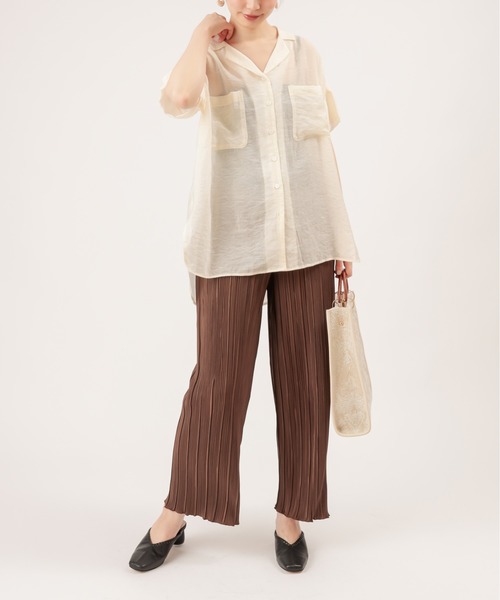 natural couture（ナチュラルクチュール）の「らくちんおしゃれプリーツパンツ（その他パンツ・レディース・ブラウン/カーキ/モカ/ライトベージュ・FREE）」の7枚目の写真