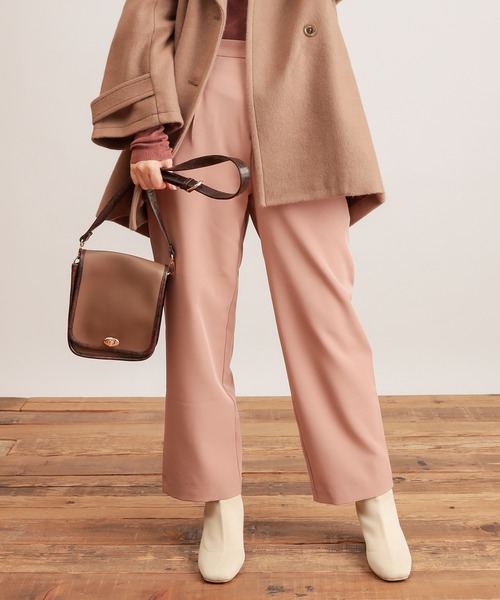 natural couture(ナチュラルクチュール)の「美シルエットスラックスパンツMサイズ(スラックス・レディース・ブラウン/ピンク/グリーン/アイボリー・MEDIUM)」の4枚目の写真