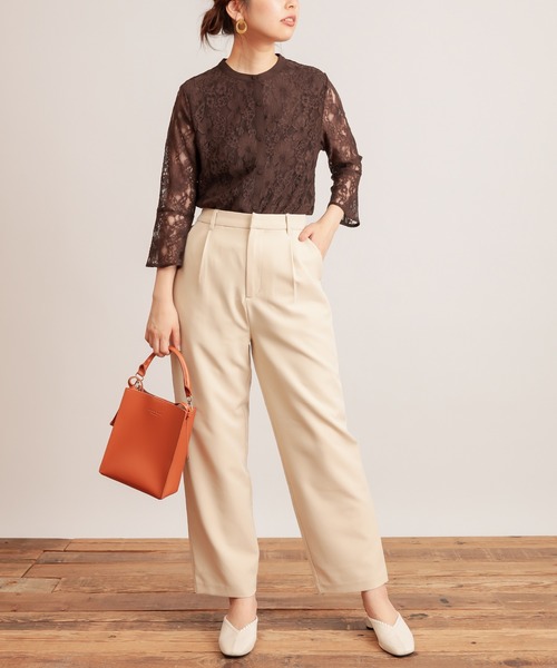 natural couture(ナチュラルクチュール)の「美シルエットスラックスパンツMサイズ(スラックス・レディース・ブラウン/ピンク/グリーン/アイボリー・MEDIUM)」の7枚目の写真