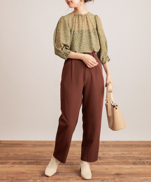 natural couture(ナチュラルクチュール)の「美シルエットスラックスパンツMサイズ(スラックス・レディース・ブラウン/ピンク/グリーン/アイボリー・MEDIUM)」の10枚目の写真