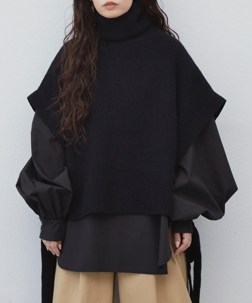 Libra Cue（リブラ キュー）の「Libra  サイドリボンニットベスト（ベスト・レディース・ブラック/ベージュ・FREE）」の21枚目の写真