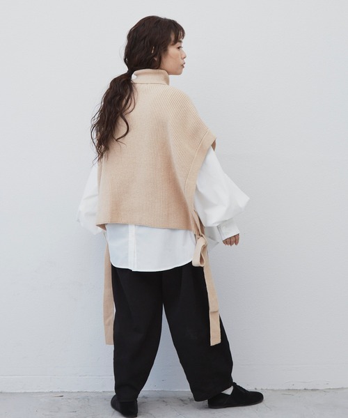 Libra Cue（リブラ キュー）の「Libra  サイドリボンニットベスト（ベスト・レディース・ブラック/ベージュ・FREE）」の16枚目の写真