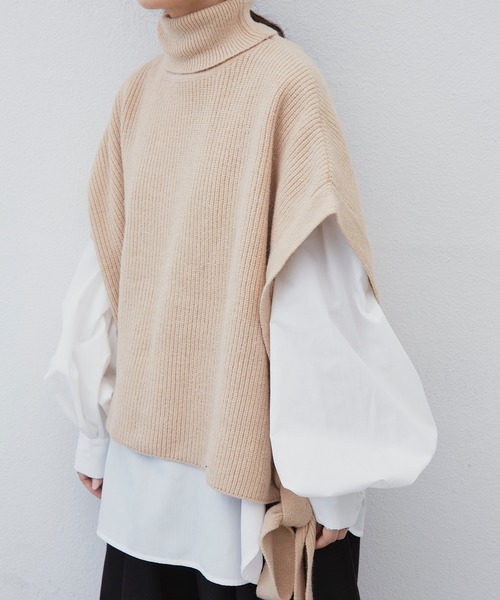 Libra Cue（リブラ キュー）の「Libra  サイドリボンニットベスト（ベスト・レディース・ブラック/ベージュ・FREE）」の20枚目の写真