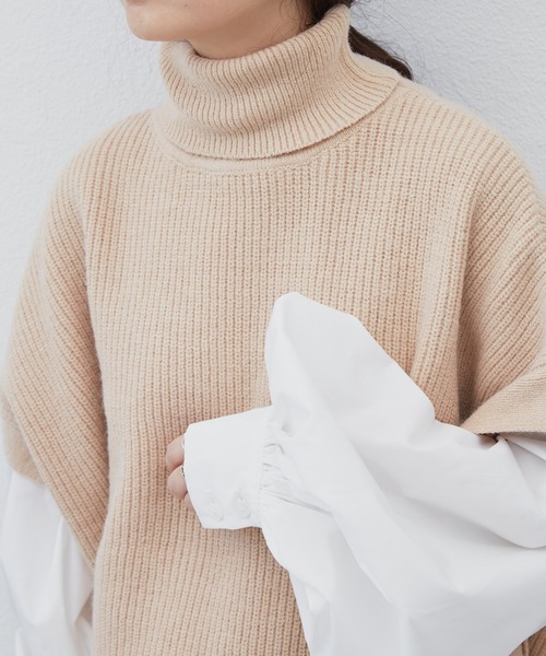 Libra Cue（リブラ キュー）の「Libra  サイドリボンニットベスト（ベスト・レディース・ブラック/ベージュ・FREE）」の13枚目の写真