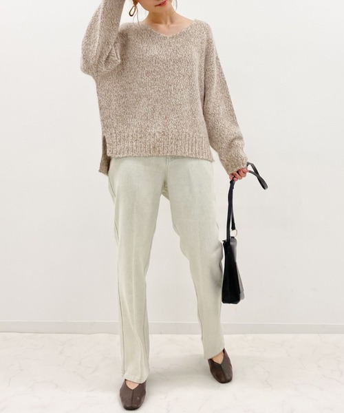 archives（アルシーヴ）の「Vネックニットプルオーバー（ニット/セーター・レディース・グリーン/モカ/ブルー/ベージュ・MEDIUM）」の19枚目の写真