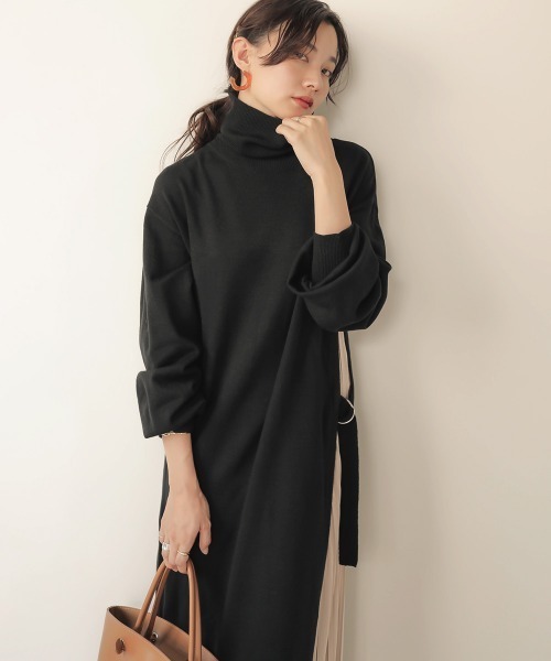 Bab（バブ）の「サイドプリーツワンピース（ワンピース・レディース・チャコールグレー/ブラック/モカ/A/B・FREE）」の12枚目の写真