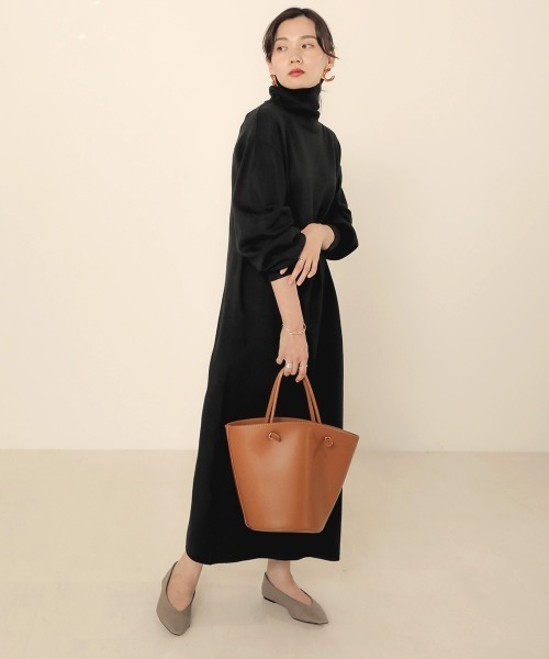 Bab（バブ）の「サイドプリーツワンピース（ワンピース・レディース・チャコールグレー/ブラック/モカ/A/B・FREE）」の13枚目の写真