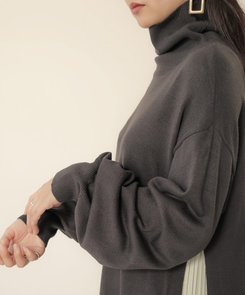 Bab（バブ）の「サイドプリーツワンピース（ワンピース・レディース・チャコールグレー/ブラック/モカ/A/B・FREE）」の21枚目の写真