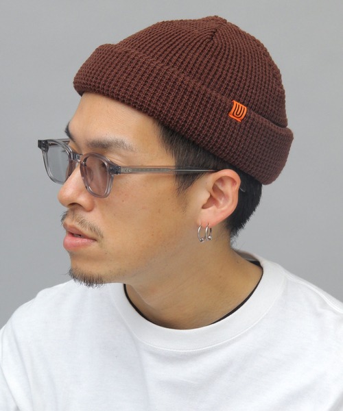 UNIVERSAL OVERALL（ユニバーサルオーバーオール）の「【 UNIVERSAL OVERALL / ユニバーサルオーバーオール 】 アクリル ワッフル ロールニット / ショートワッチ / ニット帽（ニットキャップ/ビーニー・メンズ・ブラック/ブラウン/カーキ/アイボリー・FREE）」の3枚目の写真