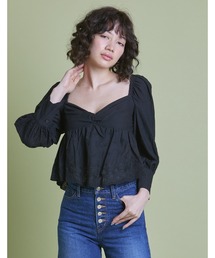 Frill short blouse