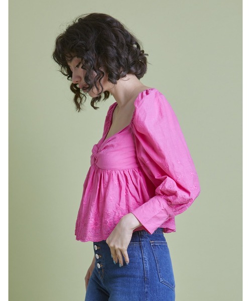 Little sunny bite（リトルサニーバイト）の「Frill short blouse（シャツ/ブラウス・レディース・ブラック/ホワイト/ピンク・FREE）」の17枚目の写真