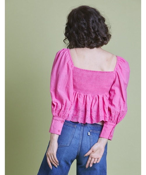 Little sunny bite（リトルサニーバイト）の「Frill short blouse（シャツ/ブラウス・レディース・ブラック/ホワイト/ピンク・FREE）」の18枚目の写真