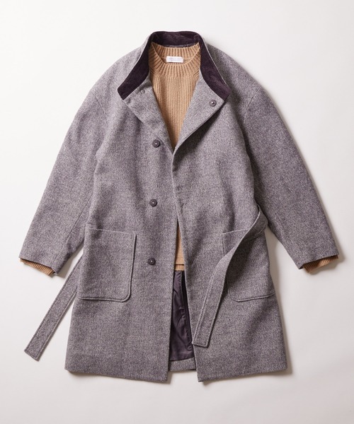 Ciaopanicウールツイードスタンドカラーコート ステンカラーコート Ciaopanic Typy チャオパニックティピー のファッション