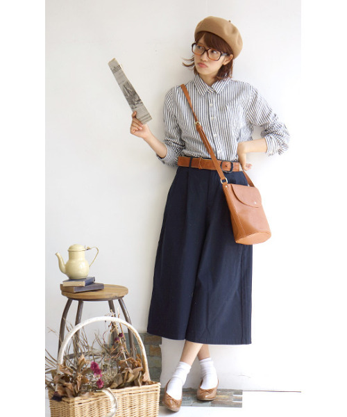 zootie(ズーティー)の「ジェネラル チノ ワイドガウチョパンツ(チノパンツ・レディース・オフホワイト/サンドベージュ/オリーブ/キャメル/ネイビー・3L/L/M/LL)」の15枚目の写真