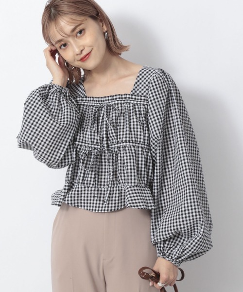 Heather（ヘザー）の「スクエアＷリボンブラウス_934234（シャツ/ブラウス・レディース・ホワイト/ブラック系その他/ブラック・FREE）」の12枚目の写真