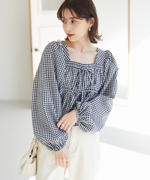 Heather（ヘザー）の「スクエアＷリボンブラウス_934234（シャツ/ブラウス・レディース・ホワイト/ブラック系その他/ブラック・FREE）」の14枚目の写真