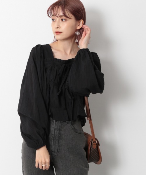 Heather（ヘザー）の「スクエアＷリボンブラウス_934234（シャツ/ブラウス・レディース・ホワイト/ブラック系その他/ブラック・FREE）」の8枚目の写真