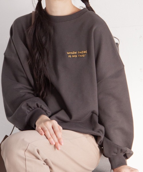 Mysa&Liina（ミーサリーナ）の「プリント入りBIGスウェット（スウェット・レディース・キナリ/ブルー/チャコールグレー/オフホワイト・M）」の2枚目の写真