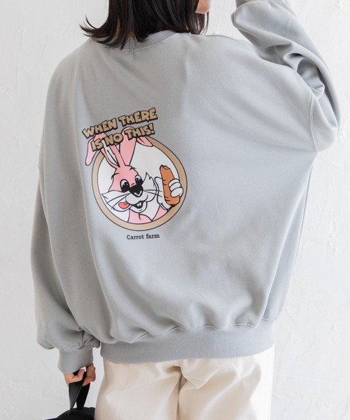 Mysa&Liina（ミーサリーナ）の「プリント入りBIGスウェット（スウェット・レディース・キナリ/ブルー/チャコールグレー/オフホワイト・M）」の4枚目の写真