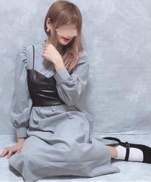 ビーガンレザービスチェSETワンピース