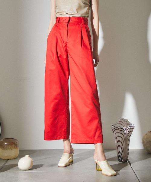 PUBLIC TOKYO(パブリックトウキョウ)の「クールチノ(チノパンツ・レディース・ホワイト/ベージュ/レッド・1/2)」の3枚目の写真