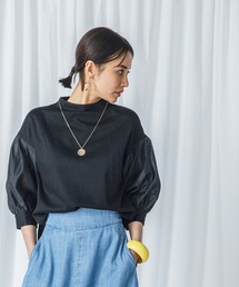 Emma Taylor | ボトルネックシアーボリュームスリーブトップス（ボリュームスリーブ　カットソー）(Tシャツ/カットソー)