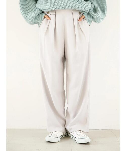 SLURR(スラ―)の「フラップデザインタックストレートパンツ(その他パンツ・レディース・ライトブルー/モカ/ライトグレー系1・FREE)」の10枚目の写真