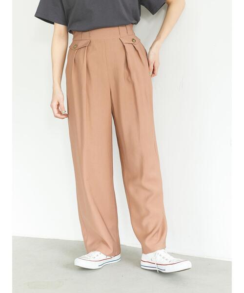 SLURR(スラ―)の「フラップデザインタックストレートパンツ(その他パンツ・レディース・ライトブルー/モカ/ライトグレー系1・FREE)」の11枚目の写真