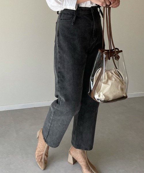 y/m by misato（イムバイミサト）の「レースUPストレートパンツ（デニムパンツ・レディース・ブラック・FREE）」の9枚目の写真