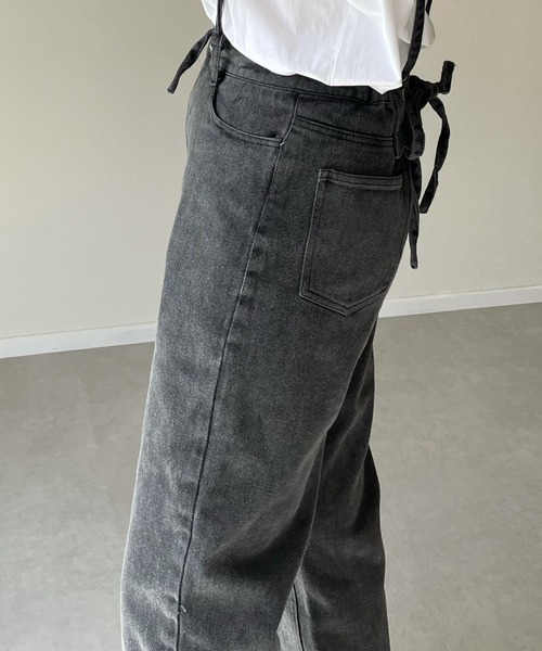 y/m by misato（イムバイミサト）の「レースUPストレートパンツ（デニムパンツ・レディース・ブラック・FREE）」の14枚目の写真