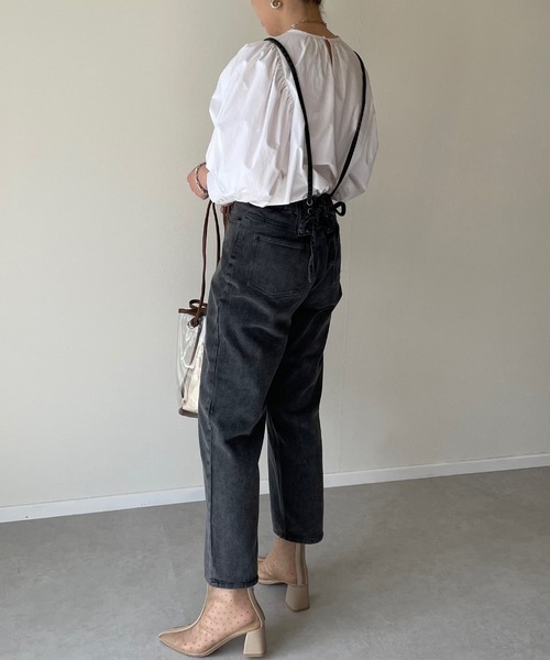 y/m by misato（イムバイミサト）の「レースUPストレートパンツ（デニムパンツ・レディース・ブラック・FREE）」の15枚目の写真